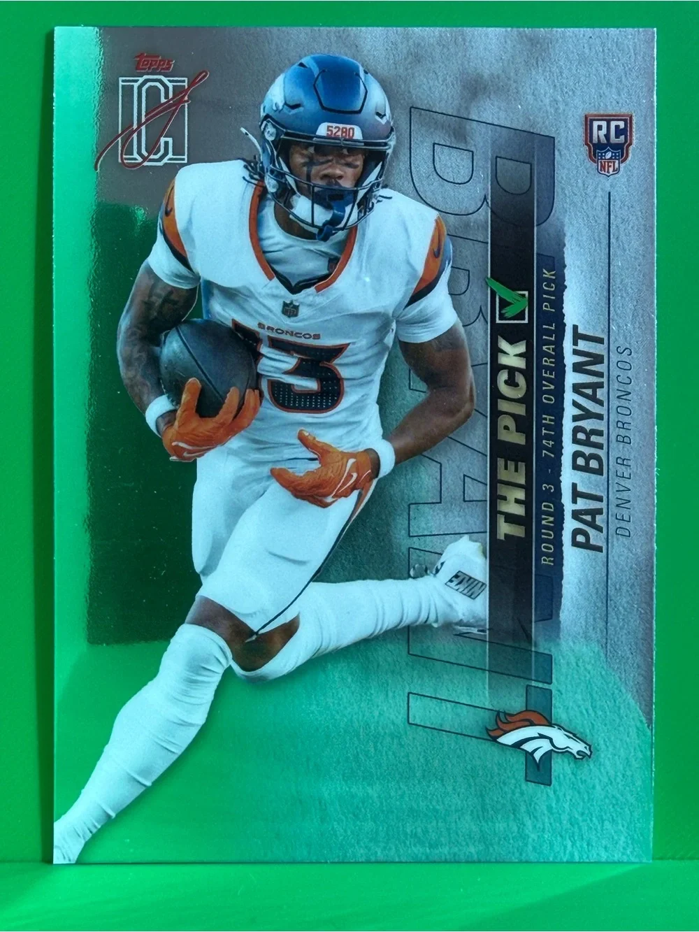 Topps Green Pat Bryant Denver Broncos Trading Card